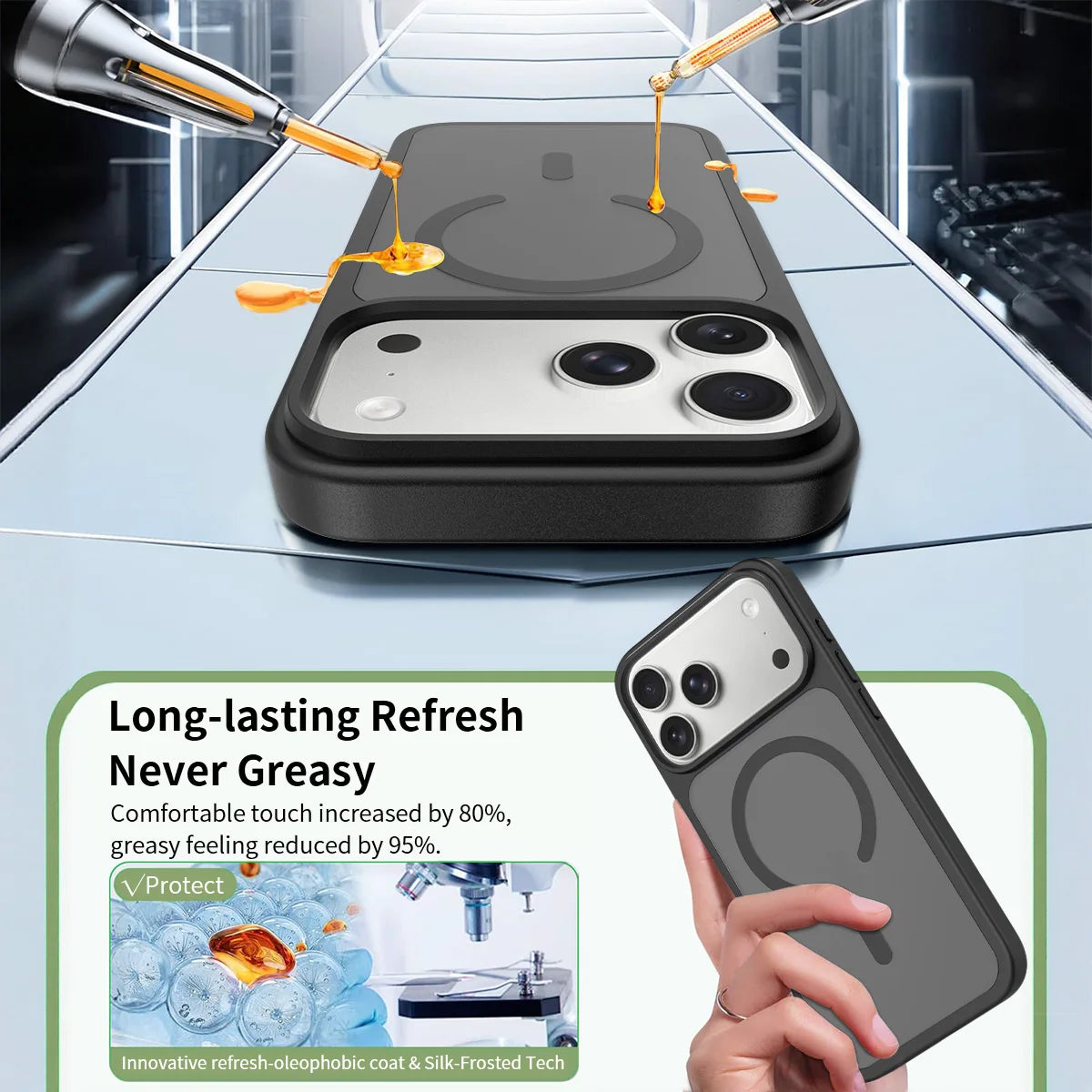 US in Stock Luxury Matte Soft-Touch iPhone 17 Pro Max Case High Quality Skin-Feel Shockproof Magnetic Mobile Phone Case
