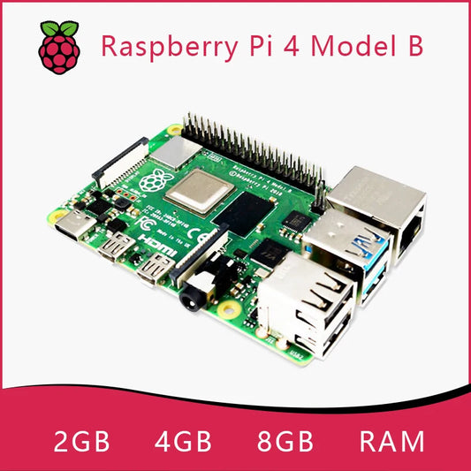 Raspberry Pi 4 Model B, 2GB / 4GB / 8GB RAM, Quad-Core 1.5GHz Processor, Single-Board Computer