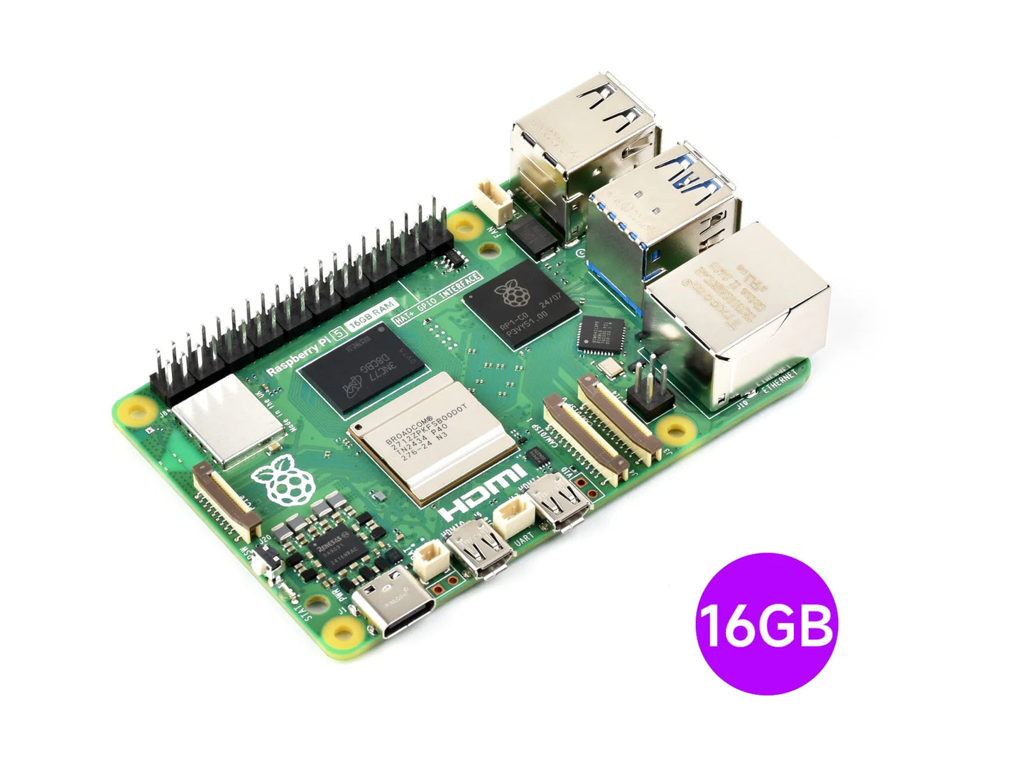 Raspberry Pi 5, 2.4GHz quad-core 64-bit Arm Cortex-A76 CPU, Built Using RP1 I/O Controller, Options for 2GB/4GB/8GB RAM