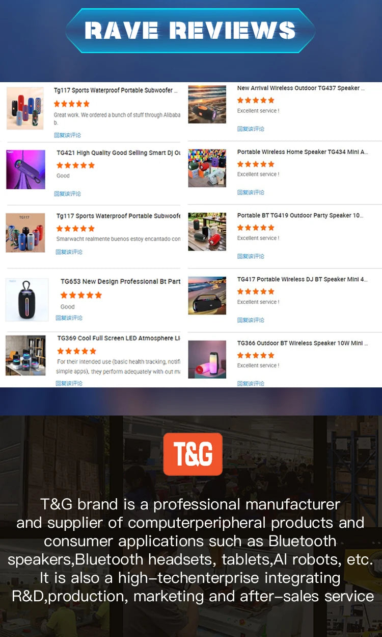 USA Shipped TG117 Portable Bluetooth Speaker 24h Shipping US Warehouse Waterproof Wireless Speaker Mini Outdoor Music Subwoofer
