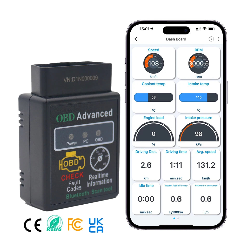 Car Scanner Diagnostic Tools Elm327 Bluetooth 4.0 Obd2 Fault Code Reader Professional Diagnostic Tools for All Cars Scanner