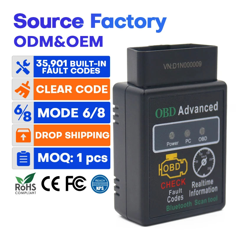 Car Scanner Diagnostic Tools Elm327 Bluetooth 4.0 Obd2 Fault Code Reader Professional Diagnostic Tools for All Cars Scanner