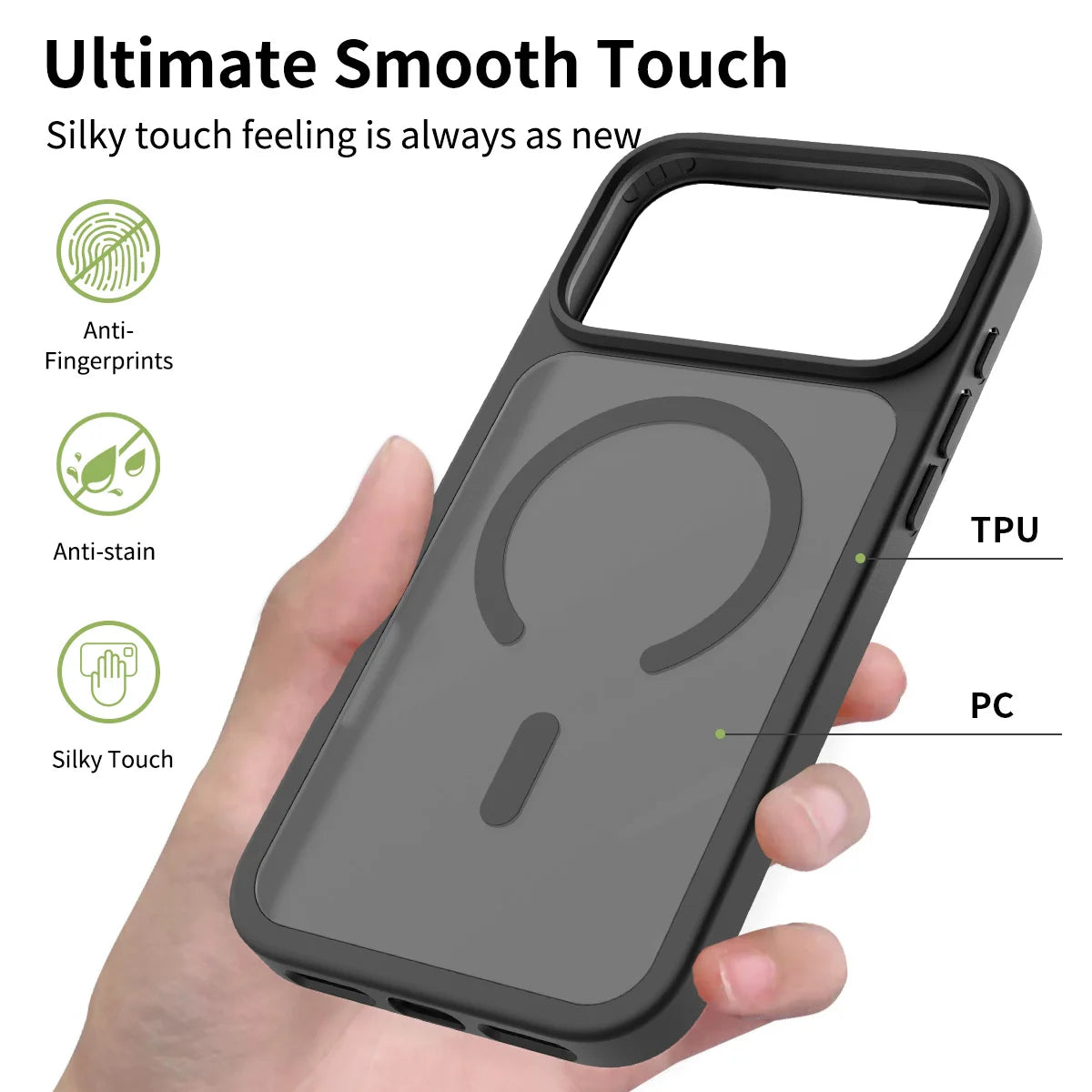 US in Stock Luxury Matte Soft-Touch iPhone 17 Pro Max Case High Quality Skin-Feel Shockproof Magnetic Mobile Phone Case