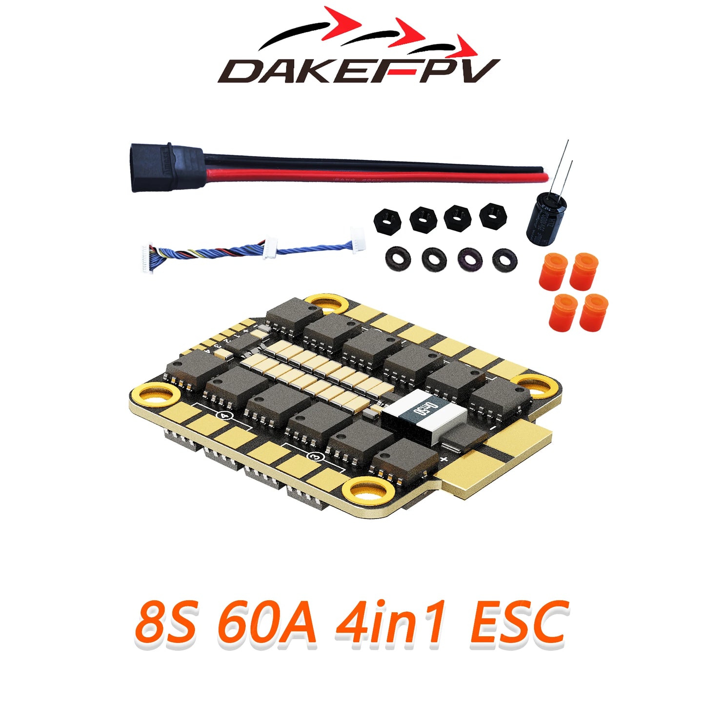 DAKEFPV F722 FC 8S 70A STACK 4IN1 Blheli_S Bluejay 8bit ESC F722 Flight Stack Support Betaflight INAV For FPV 5inch RC drone DIY