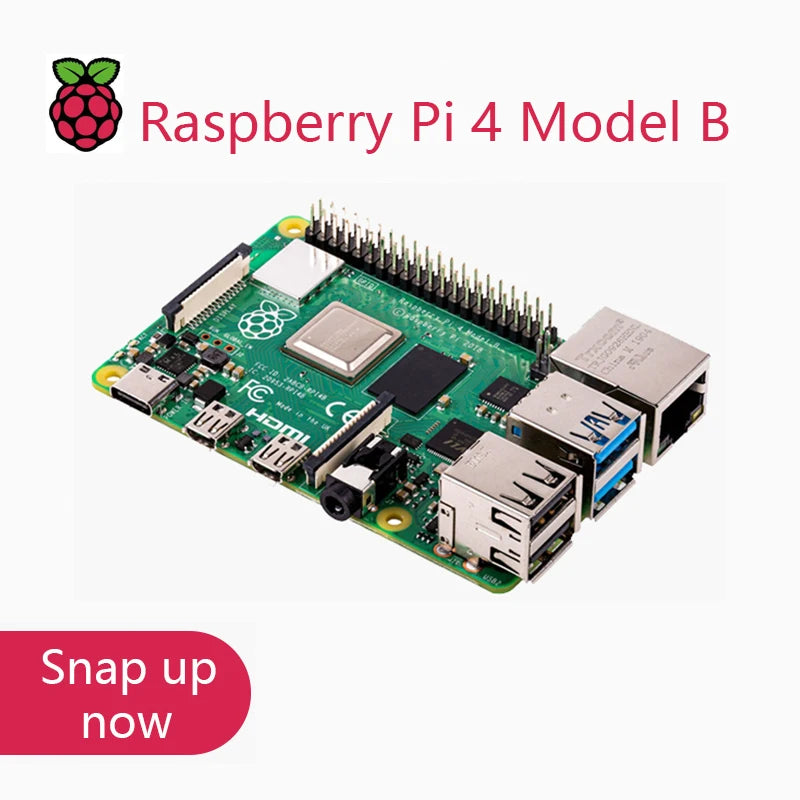 Raspberry Pi 4 Model B (4B), Available with 1GB / 2GB / 4GB / 8GB RAM, Quad-Core CPU, 1.5GHz Clock Speed, Optional Kit