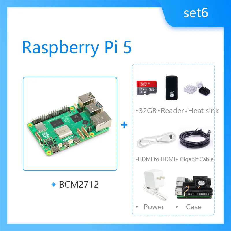 Official Original Raspberry Pi 5 Cortex-A76 Linux 4GB 8GB Arm Board Python programlama PCIe Gigabit Ethernet USB3.0