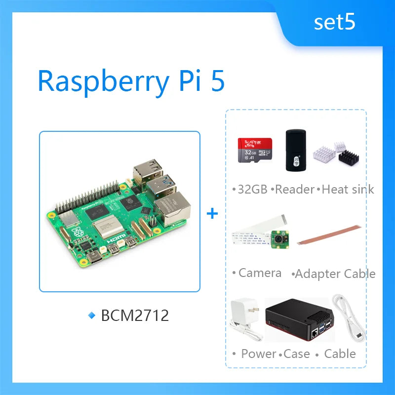 Official Original Raspberry Pi 5 Cortex-A76 Linux 4GB 8GB Arm Board Python programlama PCIe Gigabit Ethernet USB3.0