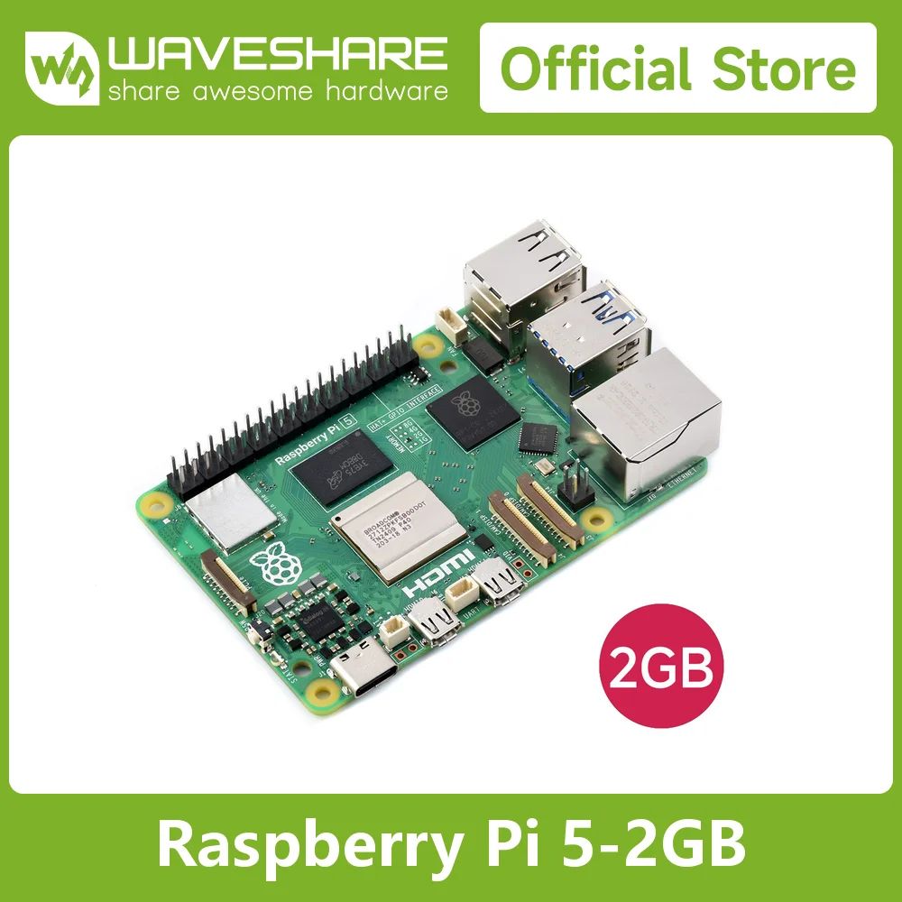 Raspberry Pi 5, 2.4GHz quad-core 64-bit Arm Cortex-A76 CPU, Built Using RP1 I/O Controller, Options for 2GB/4GB/8GB RAM