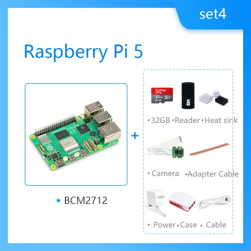 Official Original Raspberry Pi 5 Cortex-A76 Linux 4GB 8GB Arm Board Python programlama PCIe Gigabit Ethernet USB3.0
