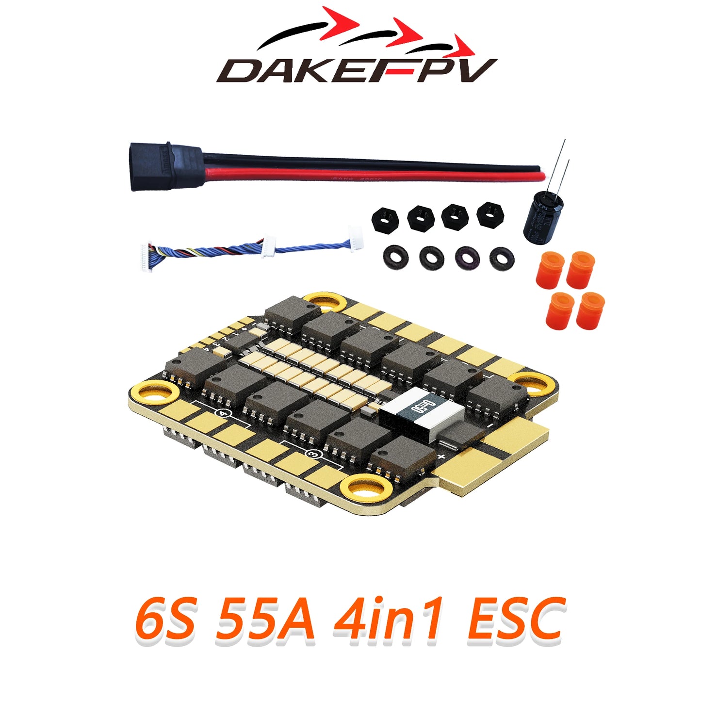 DAKEFPV F722 FC 8S 70A STACK 4IN1 Blheli_S Bluejay 8bit ESC F722 Flight Stack Support Betaflight INAV For FPV 5inch RC drone DIY