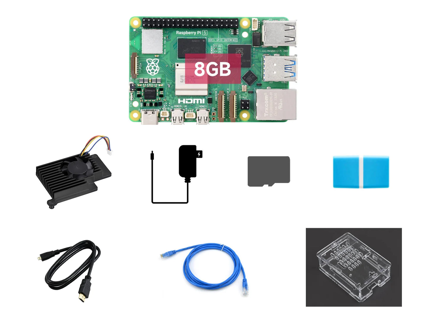 Raspberry Pi 5, Options for 4GB/8GB RAM, BCM2712 processor, 2.4GHz quad-core 64-bit Arm Cortex-A76 CPU Built Using RP1 I/O