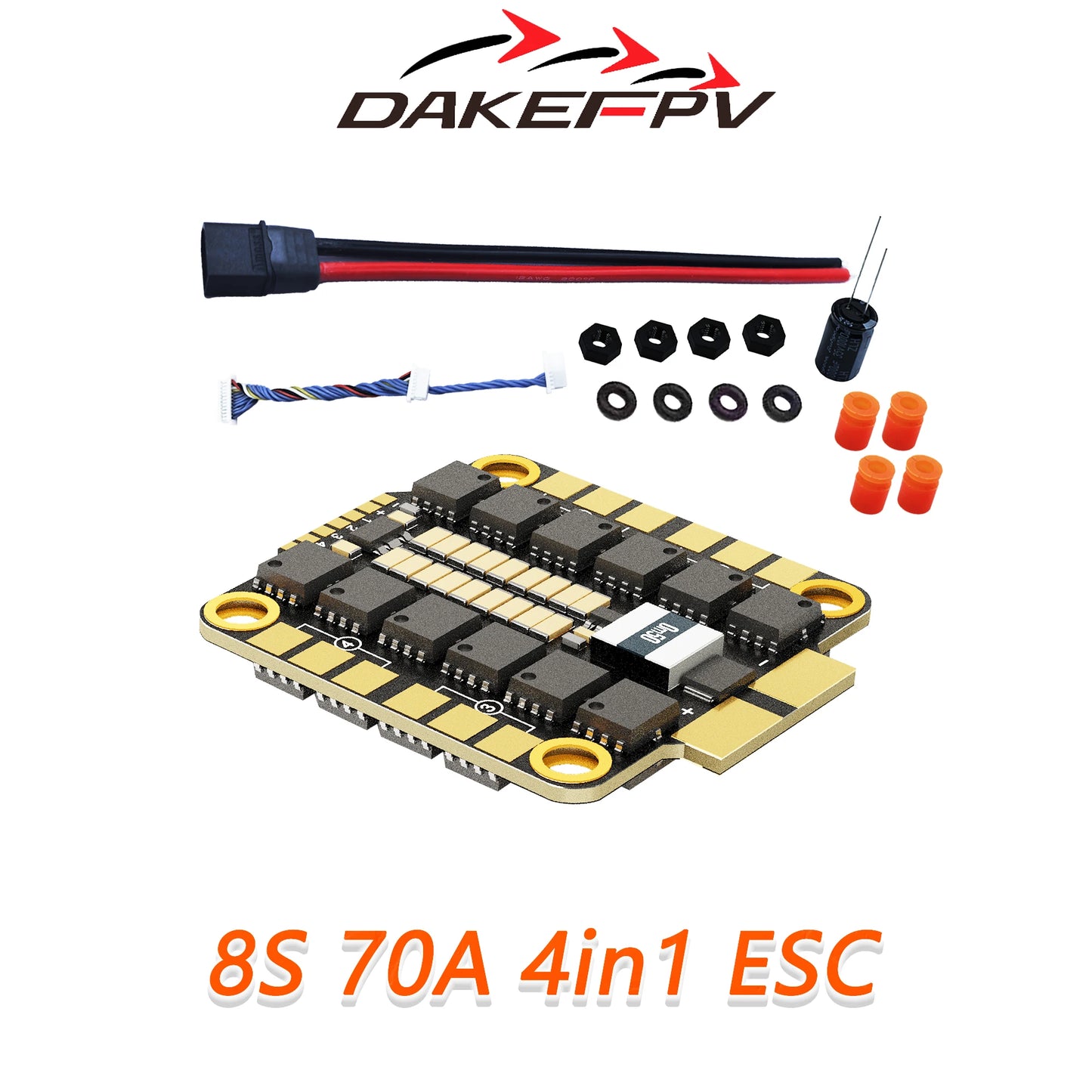 DAKEFPV F722 FC 8S 70A STACK 4IN1 Blheli_S Bluejay 8bit ESC F722 Flight Stack Support Betaflight INAV For FPV 5inch RC drone DIY
