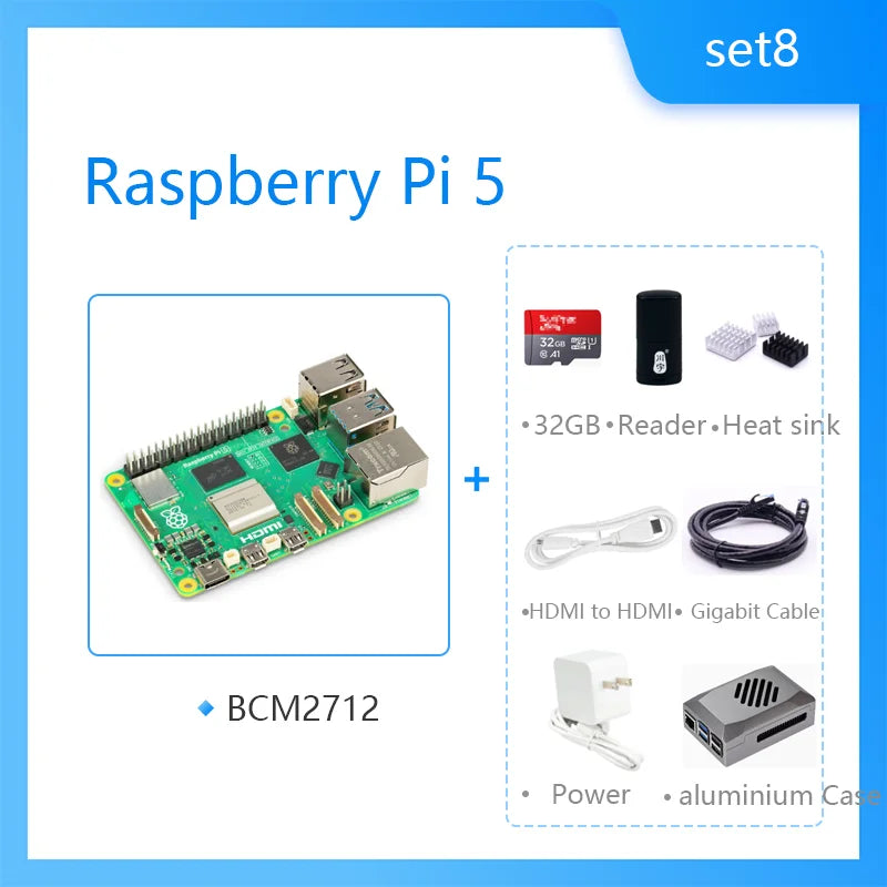 Official Original Raspberry Pi 5 Cortex-A76 Linux 4GB 8GB Arm Board Python programlama PCIe Gigabit Ethernet USB3.0