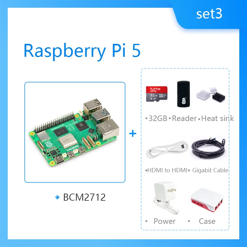 Official Original Raspberry Pi 5 Cortex-A76 Linux 4GB 8GB Arm Board Python programlama PCIe Gigabit Ethernet USB3.0