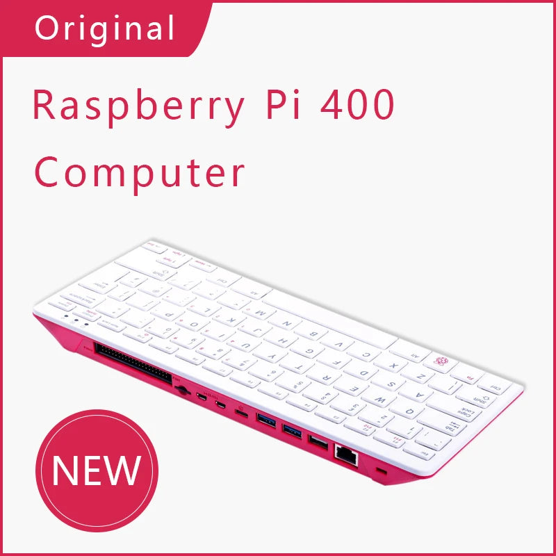 Raspberry Pi 400 Personal Computer,Quad-core 64-bit Processor 4GB RAM, WiFi Dual-display Output For 4K