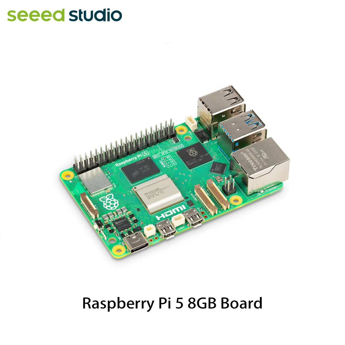 Raspberry Pi 5 Official Board Quad-Core 2.4GHz SBC, Wi-Fi 5, Dual 4Kp60 HDMI, PCIe, Gigabit Ethernet for AI & IoT Projects