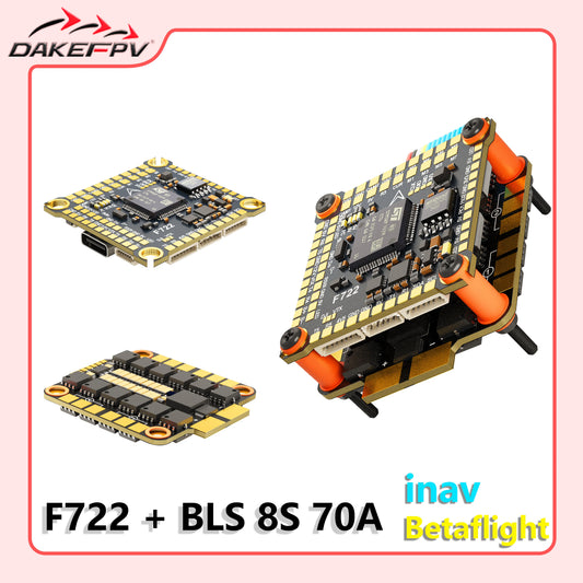 DAKEFPV F722 FC 8S 70A STACK 4IN1 Blheli_S Bluejay 8bit ESC F722 Flight Stack Support Betaflight INAV For FPV 5inch RC drone DIY